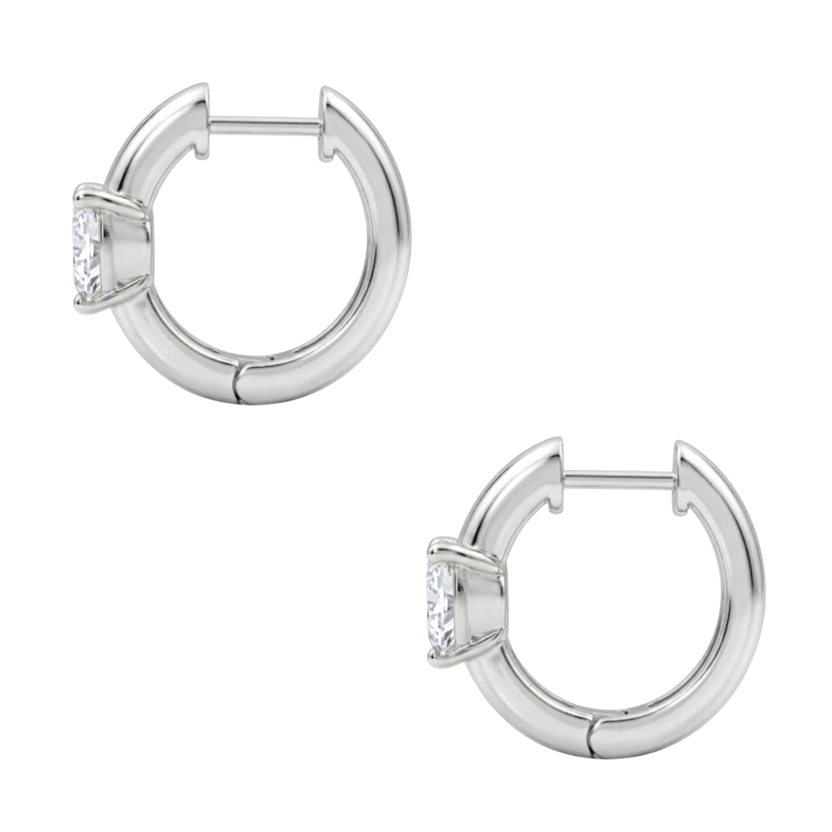 1-4 ctw Heart Hoop Earrings