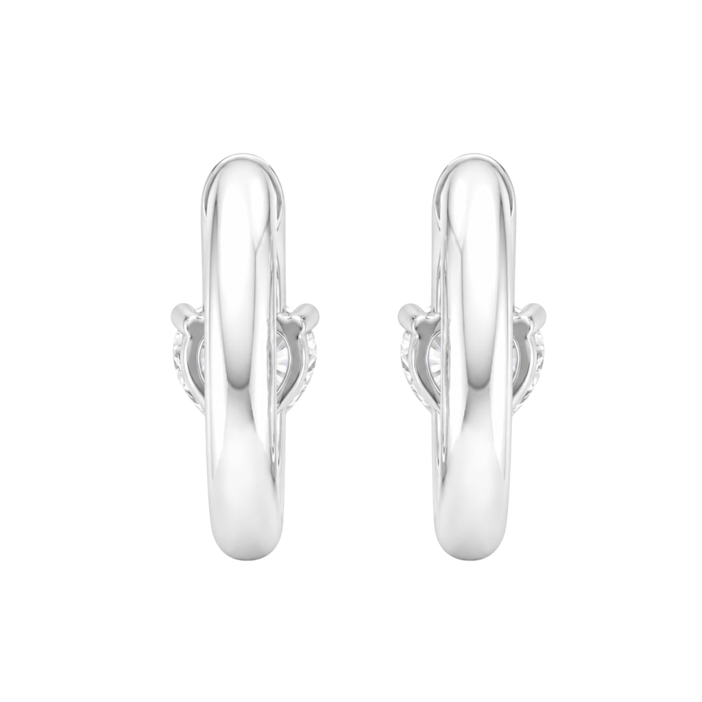 1-4 ctw Heart Hoop Earrings