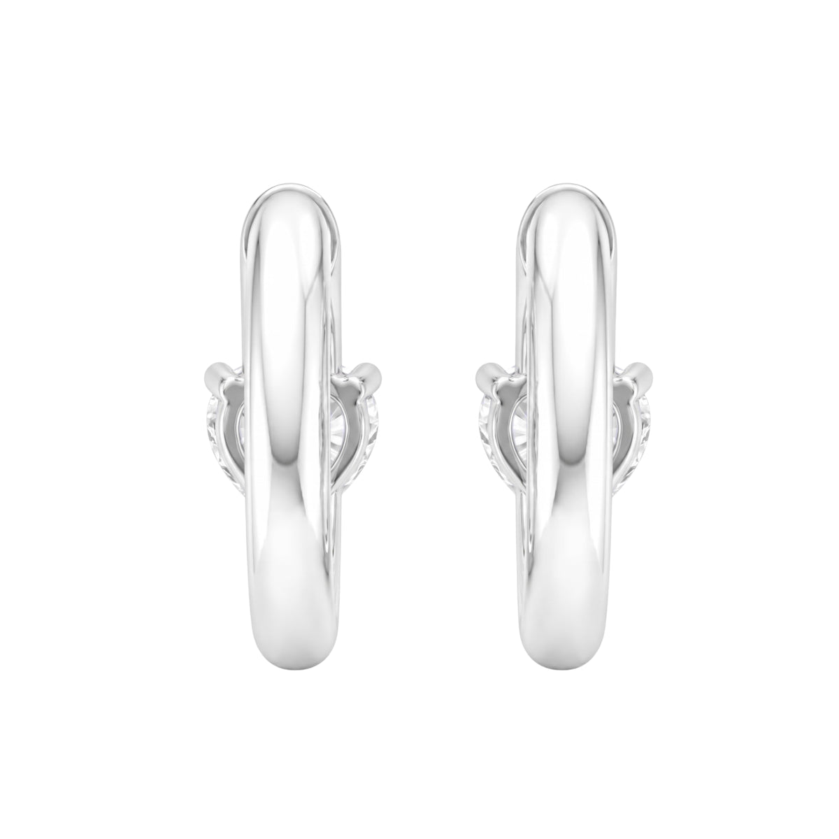 1-4 ctw Heart Hoop Earrings