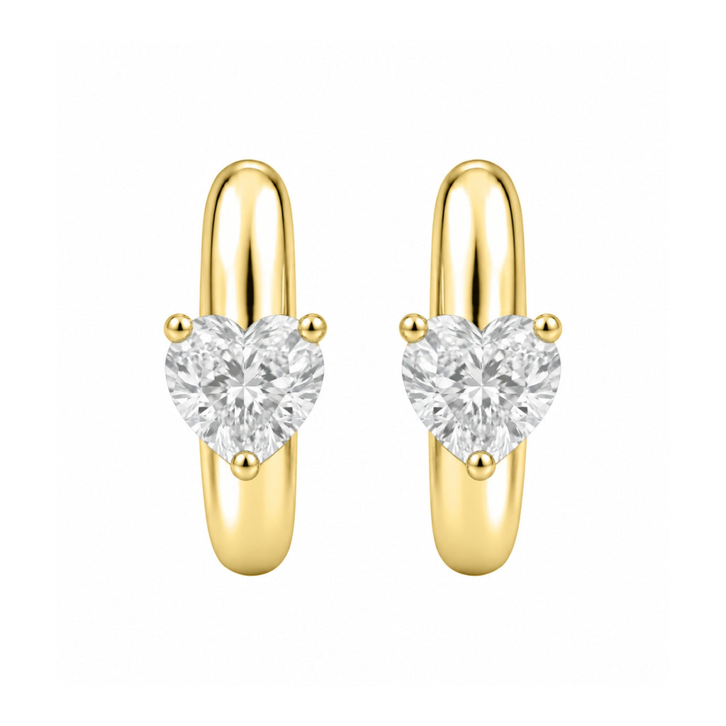 1-4 ctw Heart Hoop Earrings