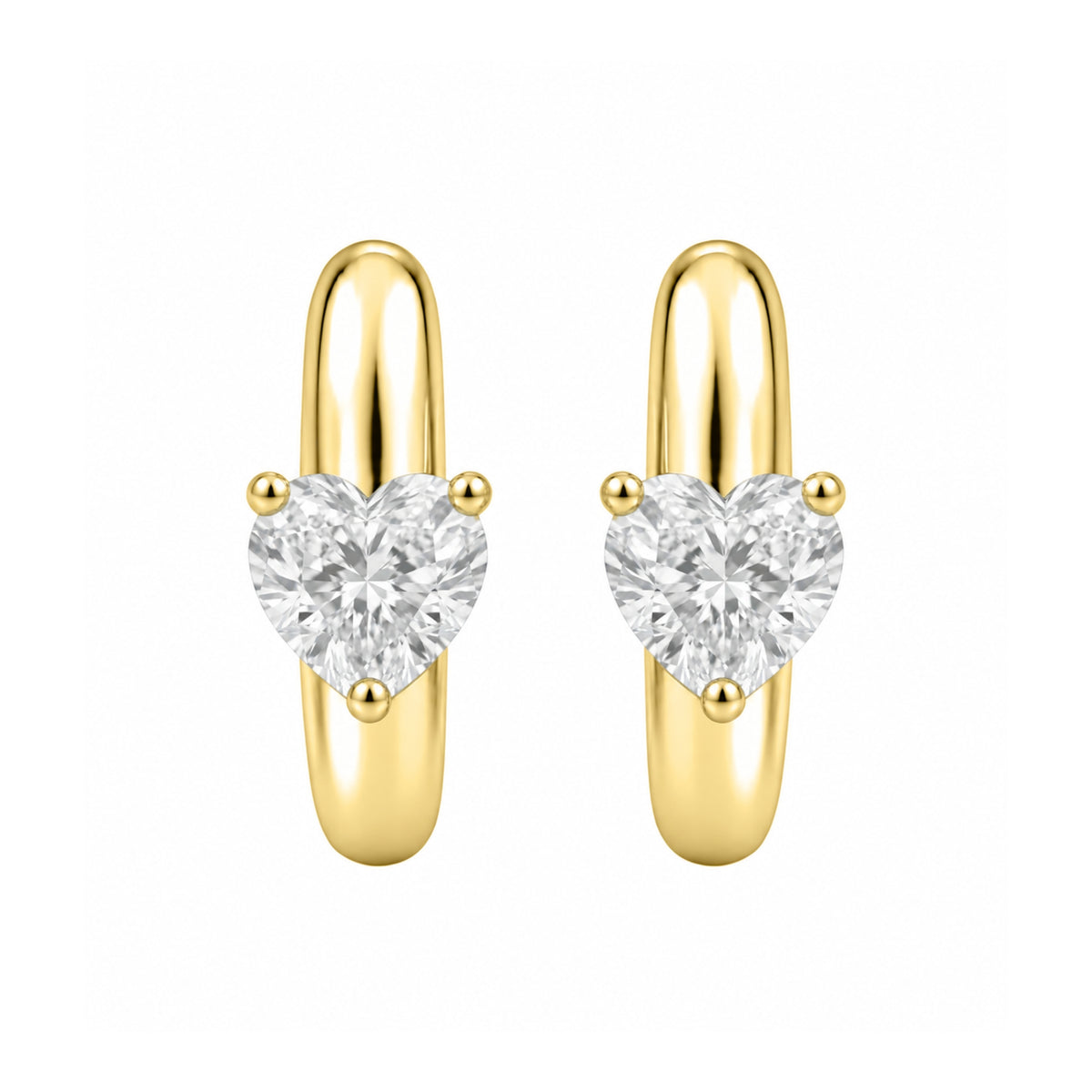 1-4 ctw Heart Hoop Earrings