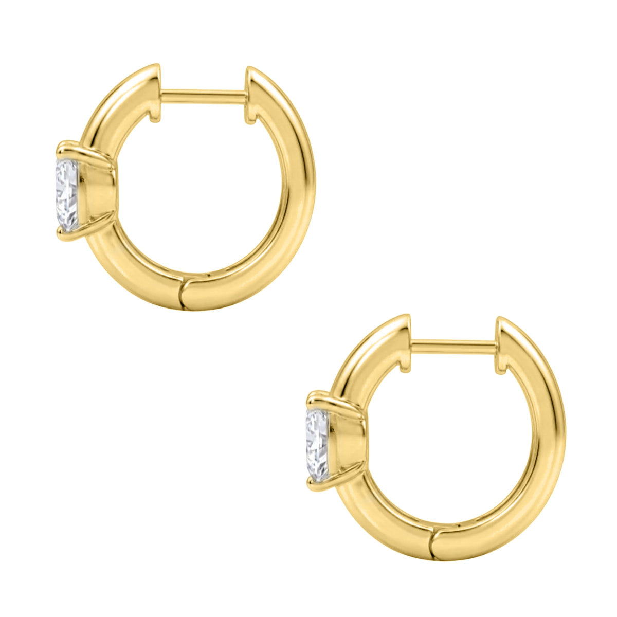 1-4 ctw Heart Hoop Earrings