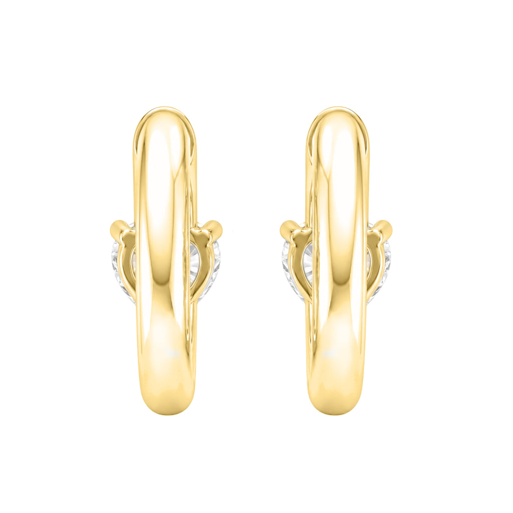 1-4 ctw Heart Hoop Earrings