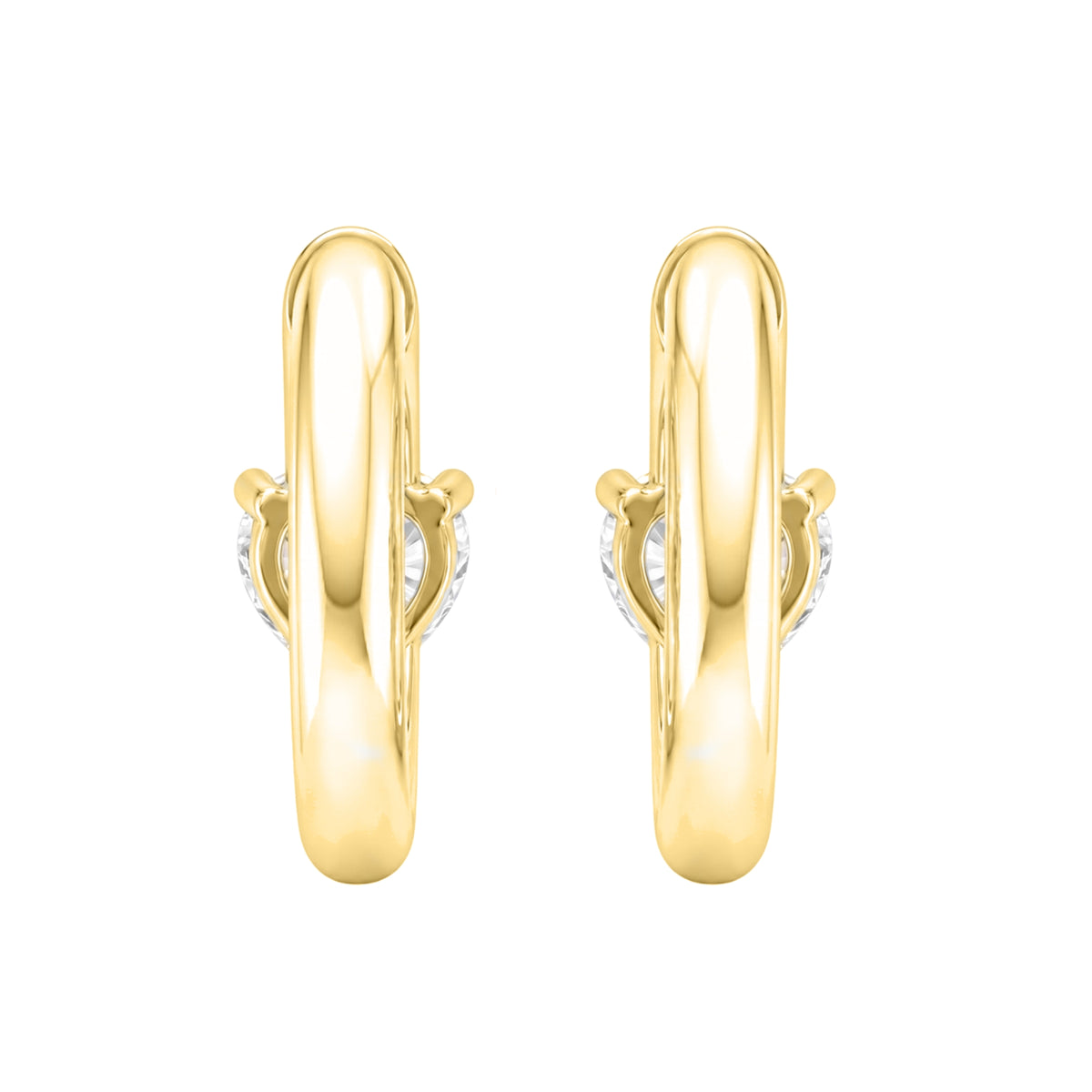 1-4 ctw Heart Hoop Earrings