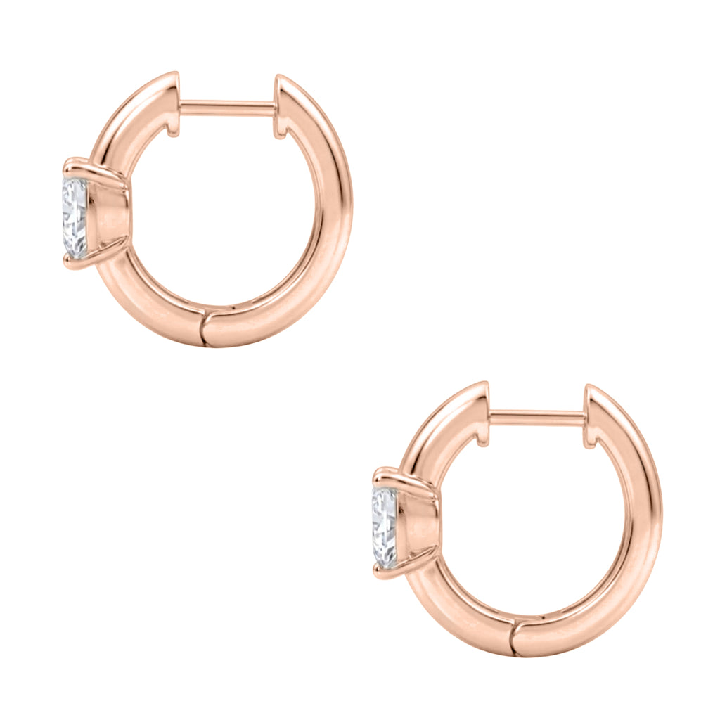 1-4 ctw Heart Hoop Earrings