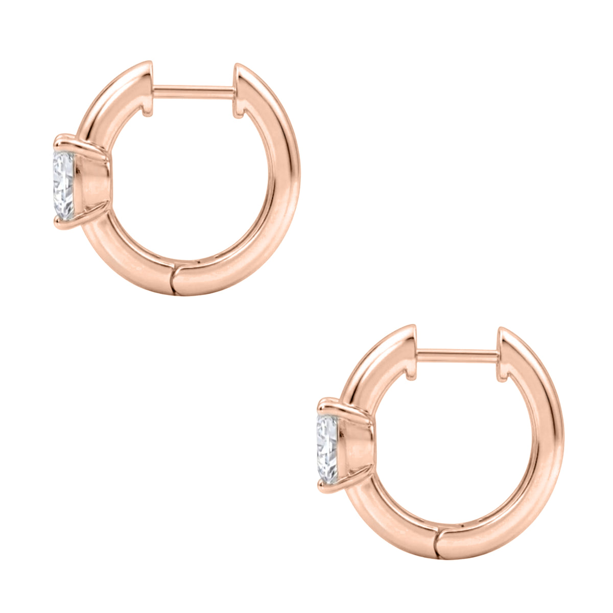 1-4 ctw Heart Hoop Earrings