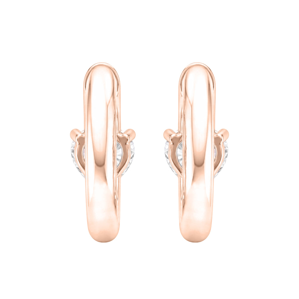 1-4 ctw Heart Hoop Earrings