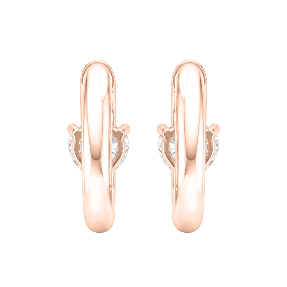 1-4 ctw Heart Hoop Earrings