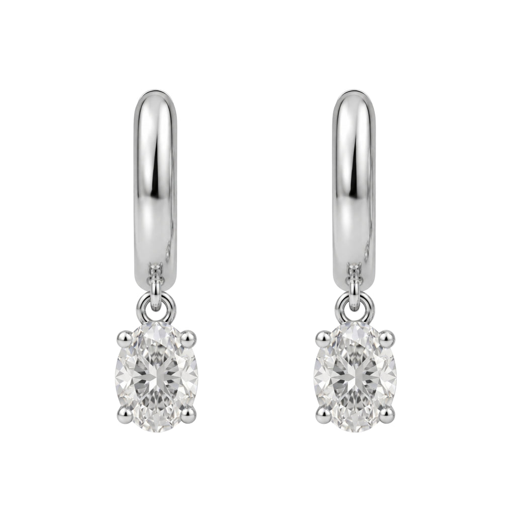 1-4 ctw Oval Hoop Earrings