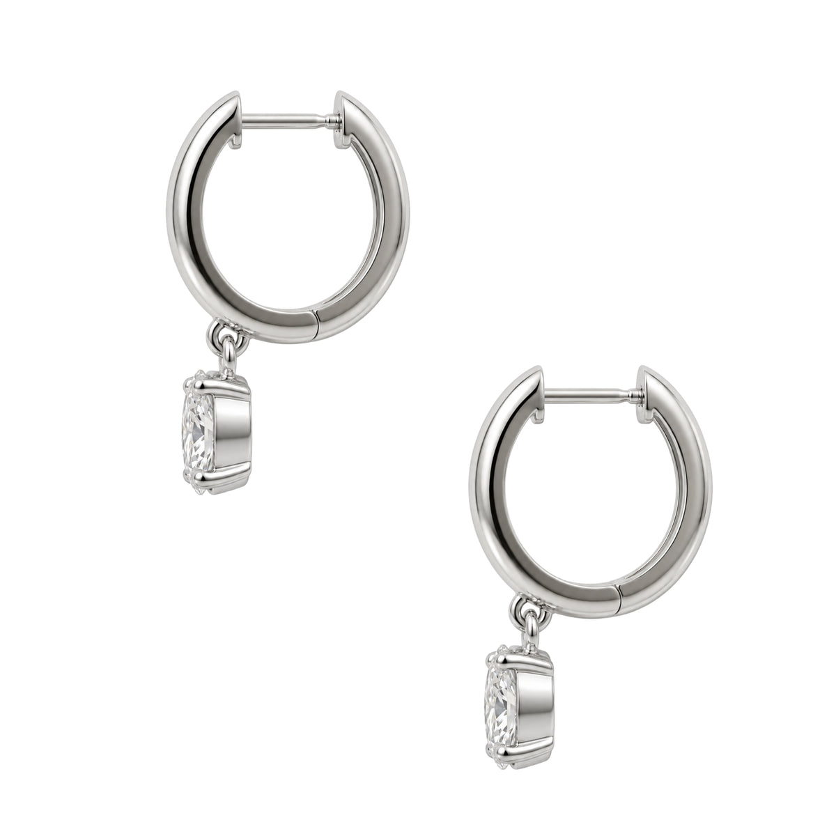 1-4 ctw Oval Hoop Earrings
