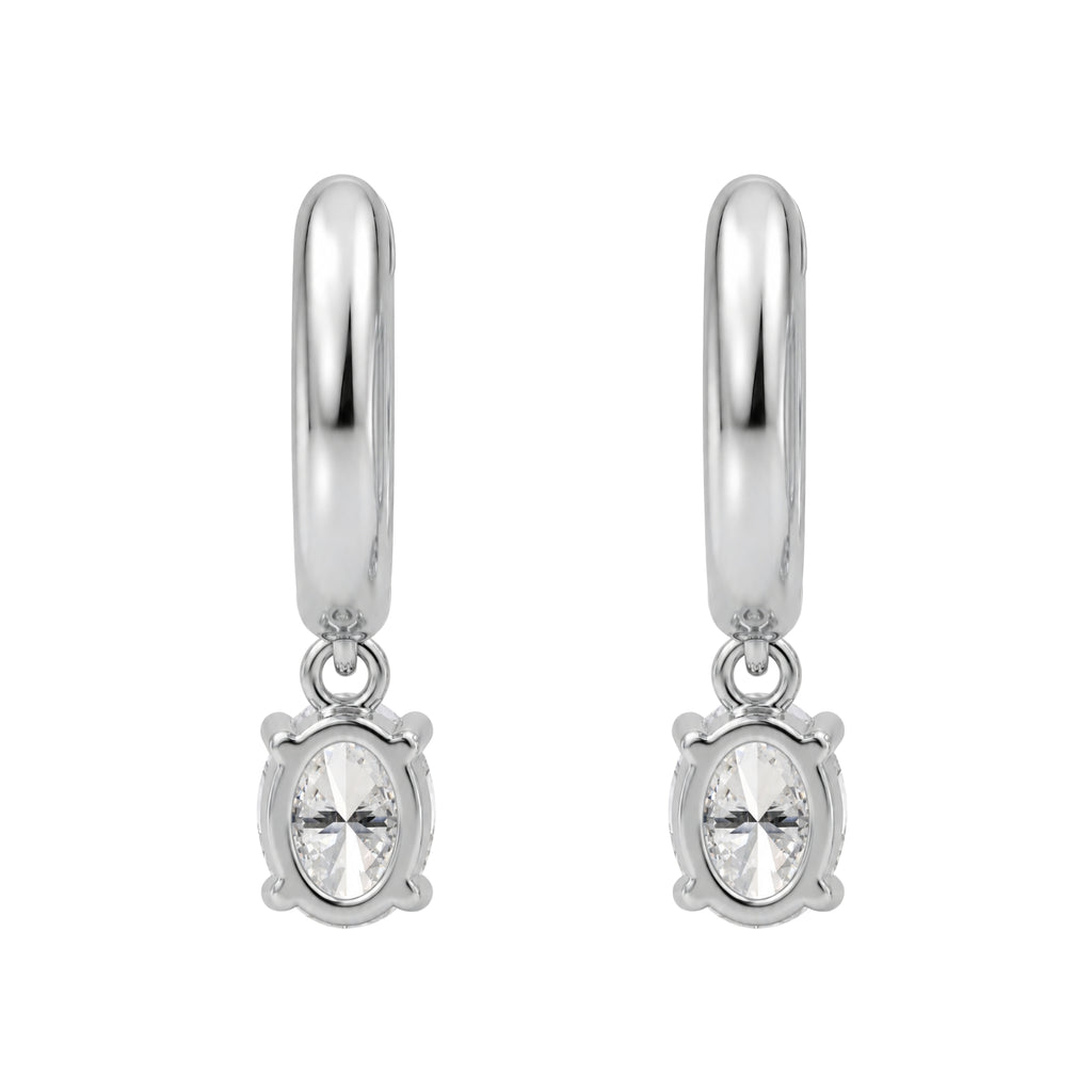 1-4 ctw Oval Hoop Earrings
