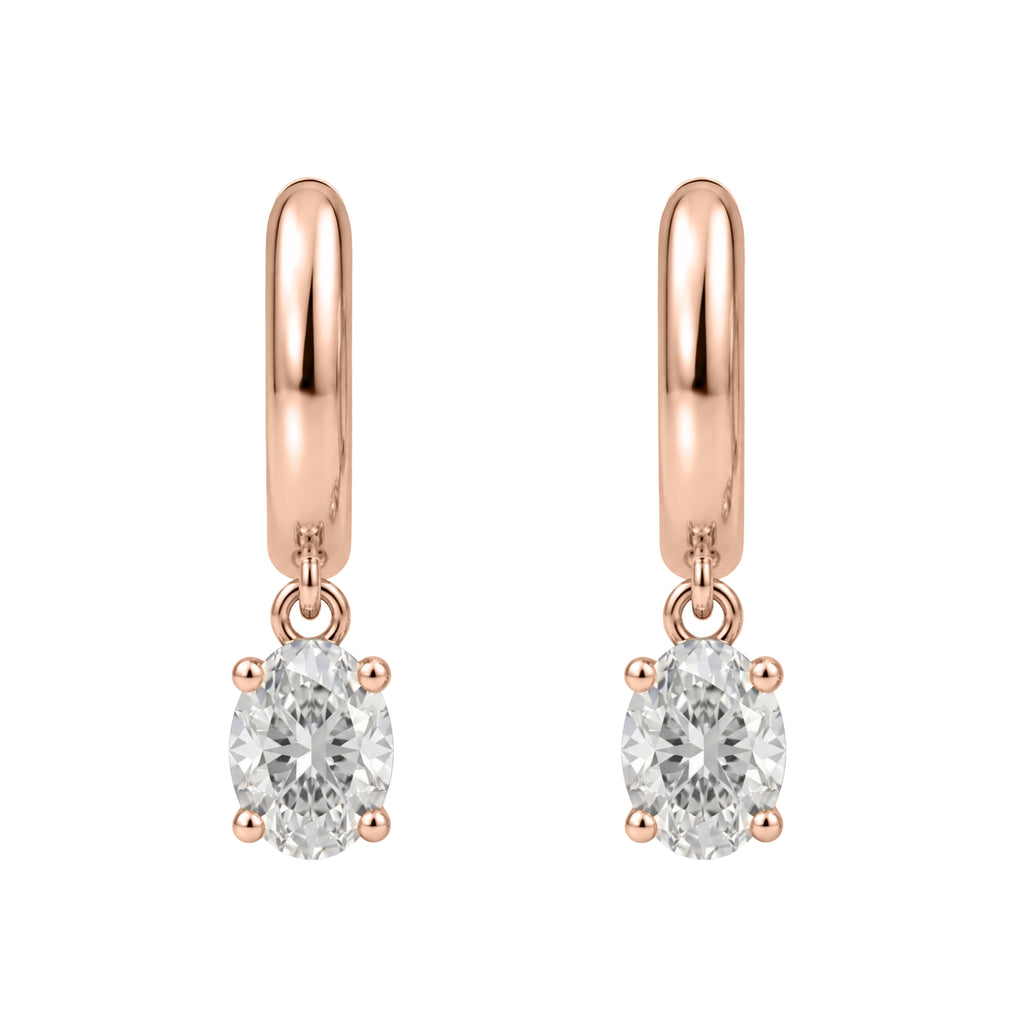 1-4 ctw Oval Hoop Earrings