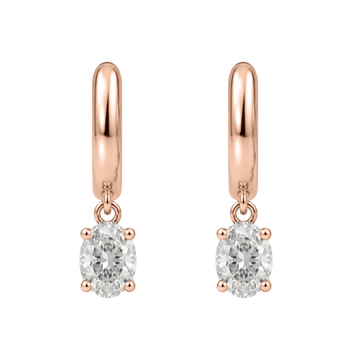 1-4 ctw Oval Hoop Earrings