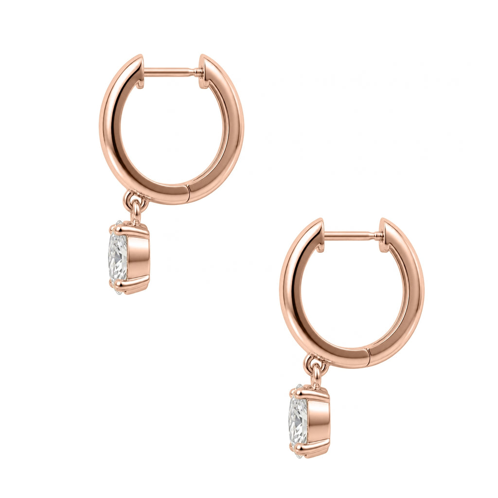 1-4 ctw Oval Hoop Earrings