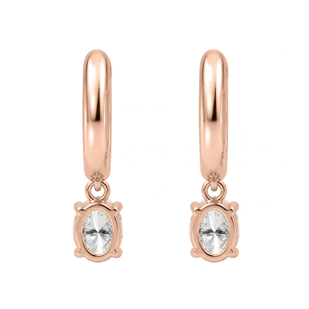1-4 ctw Oval Hoop Earrings