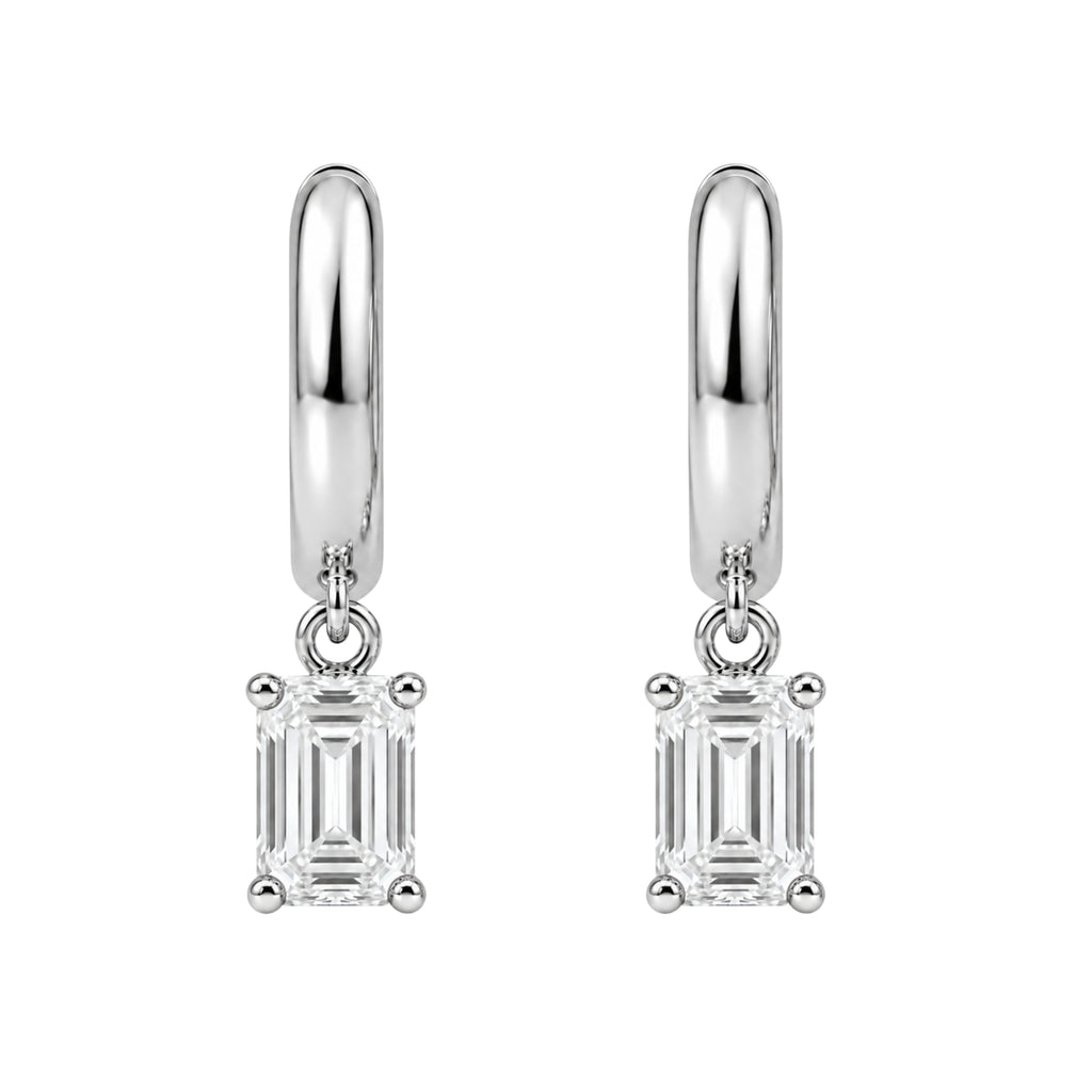 1-4 ctw Emerald Hoop Earrings