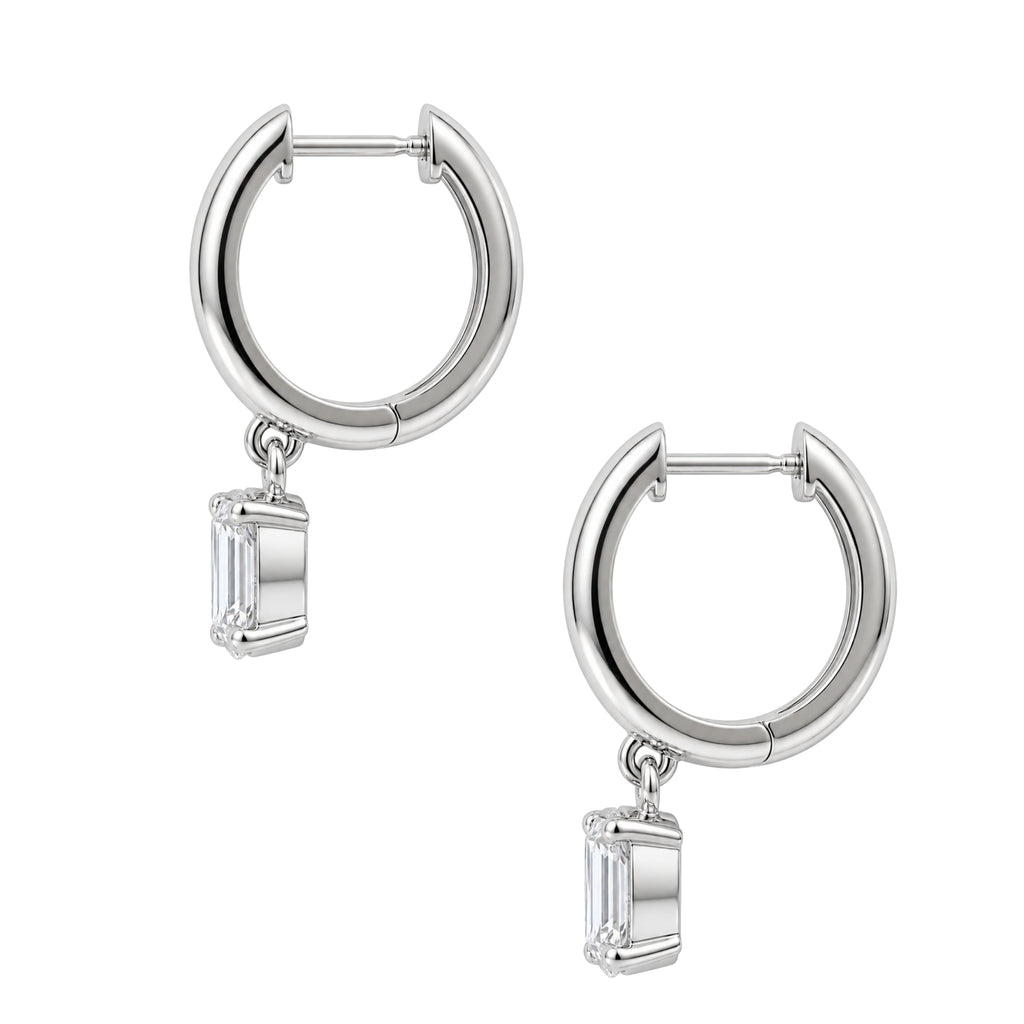 1-4 ctw Emerald Hoop Earrings