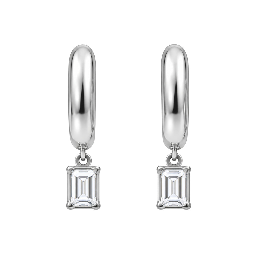 1-4 ctw Emerald Hoop Earrings