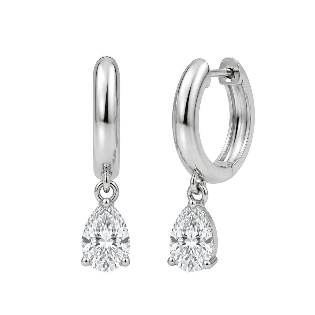 1-4 ctw Pear Hoop Earrings