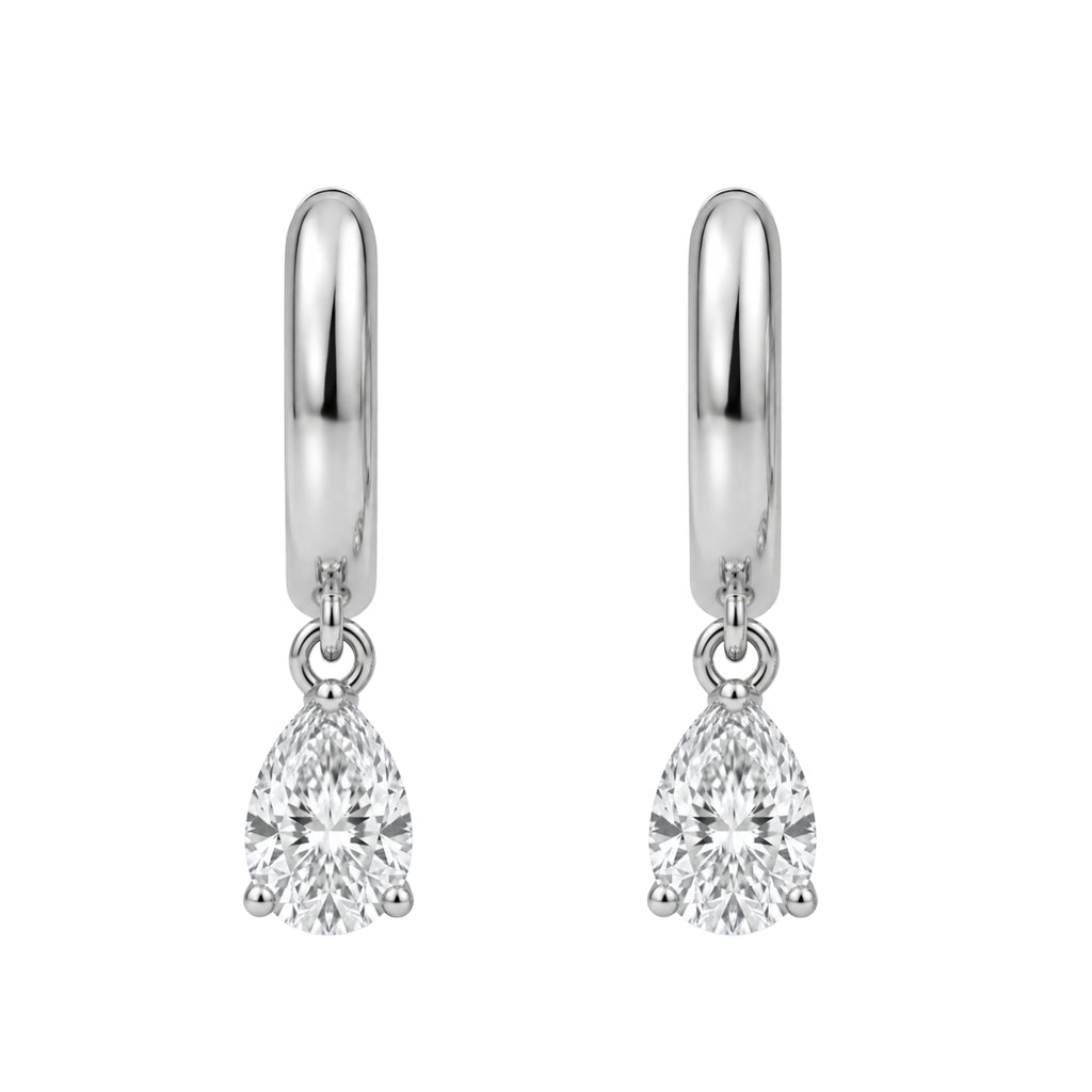 1-4 ctw Pear Hoop Earrings