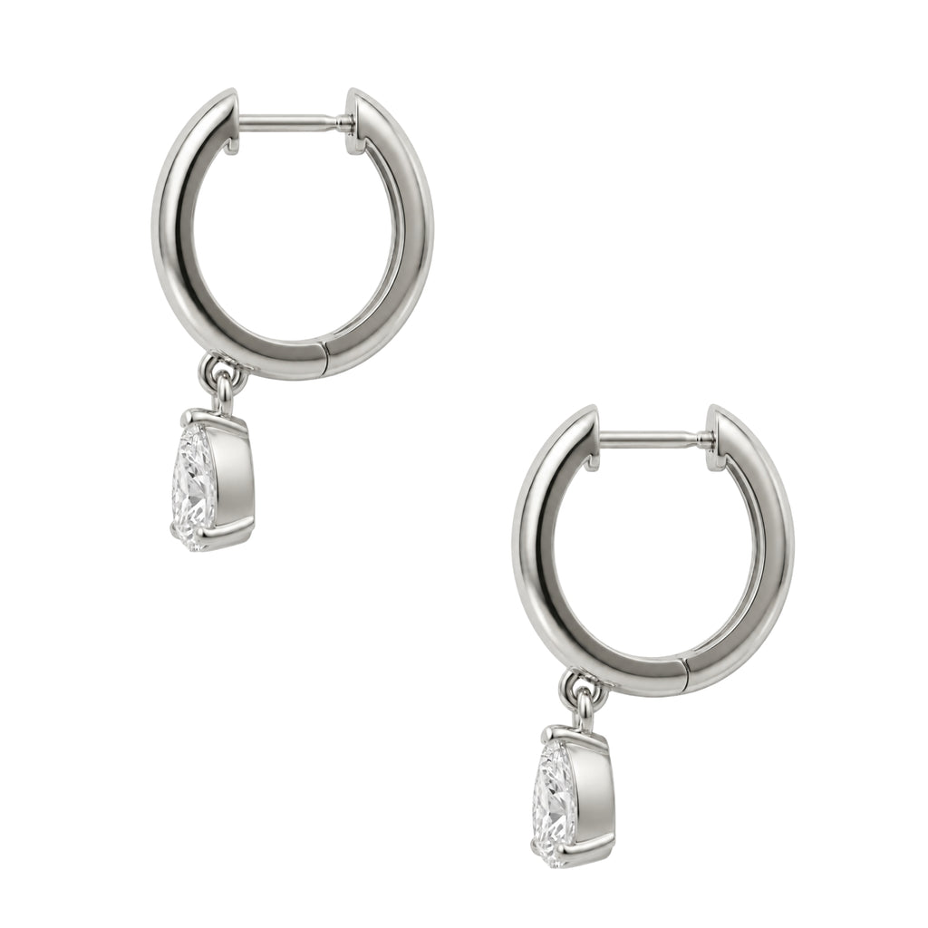 1-4 ctw Pear Hoop Earrings