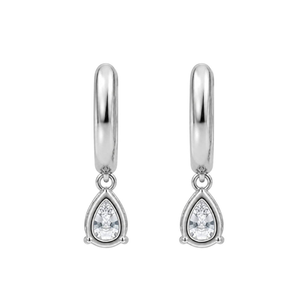 1-4 ctw Pear Hoop Earrings