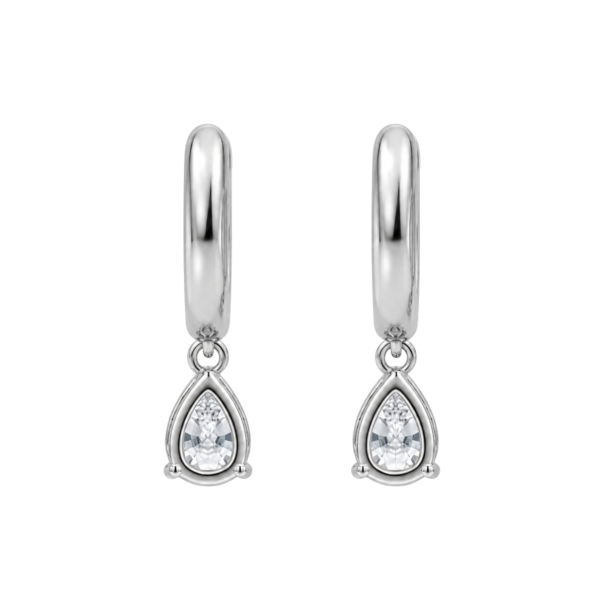 1-4 ctw Pear Hoop Earrings