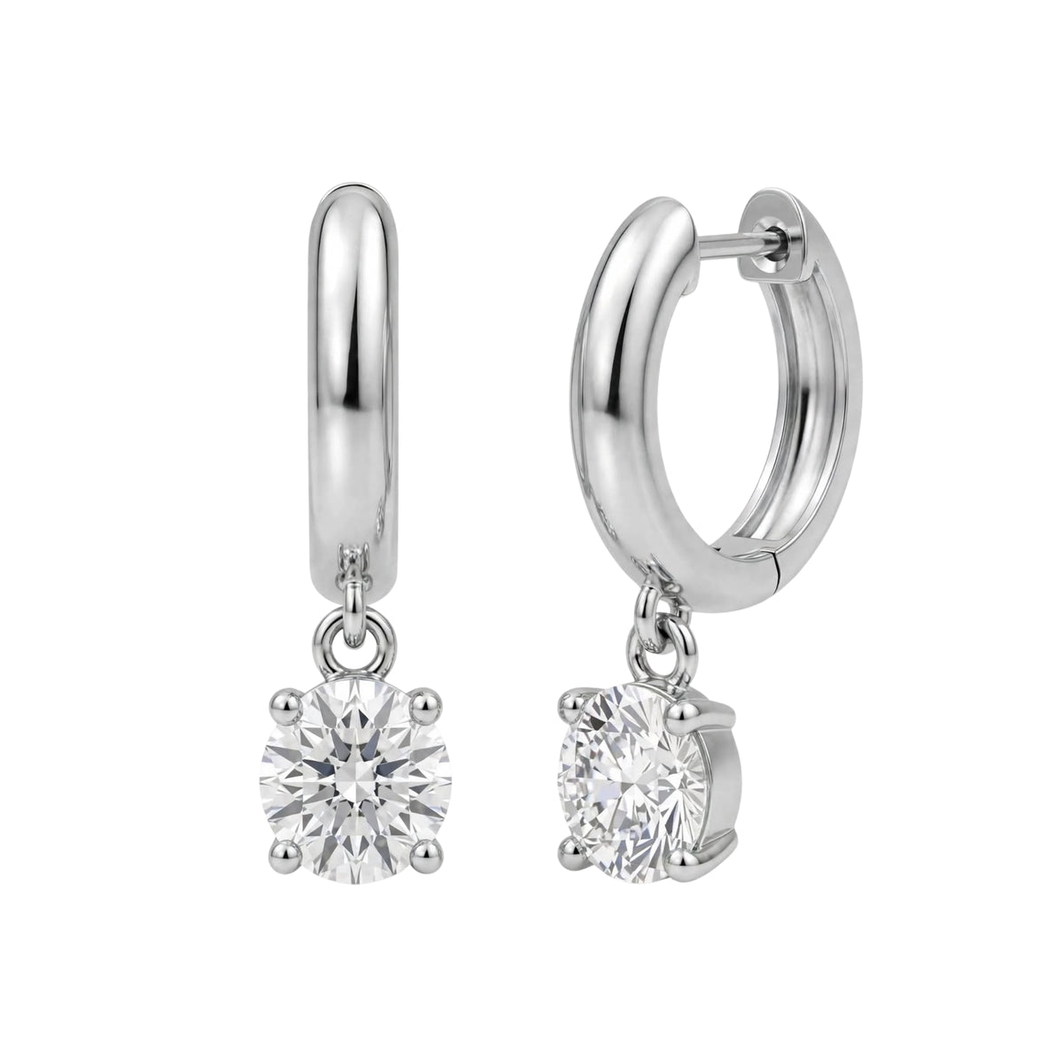 1-4 ctw Round Hoop Earrings