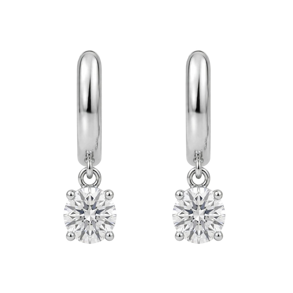 1-4 ctw Round Hoop Earrings