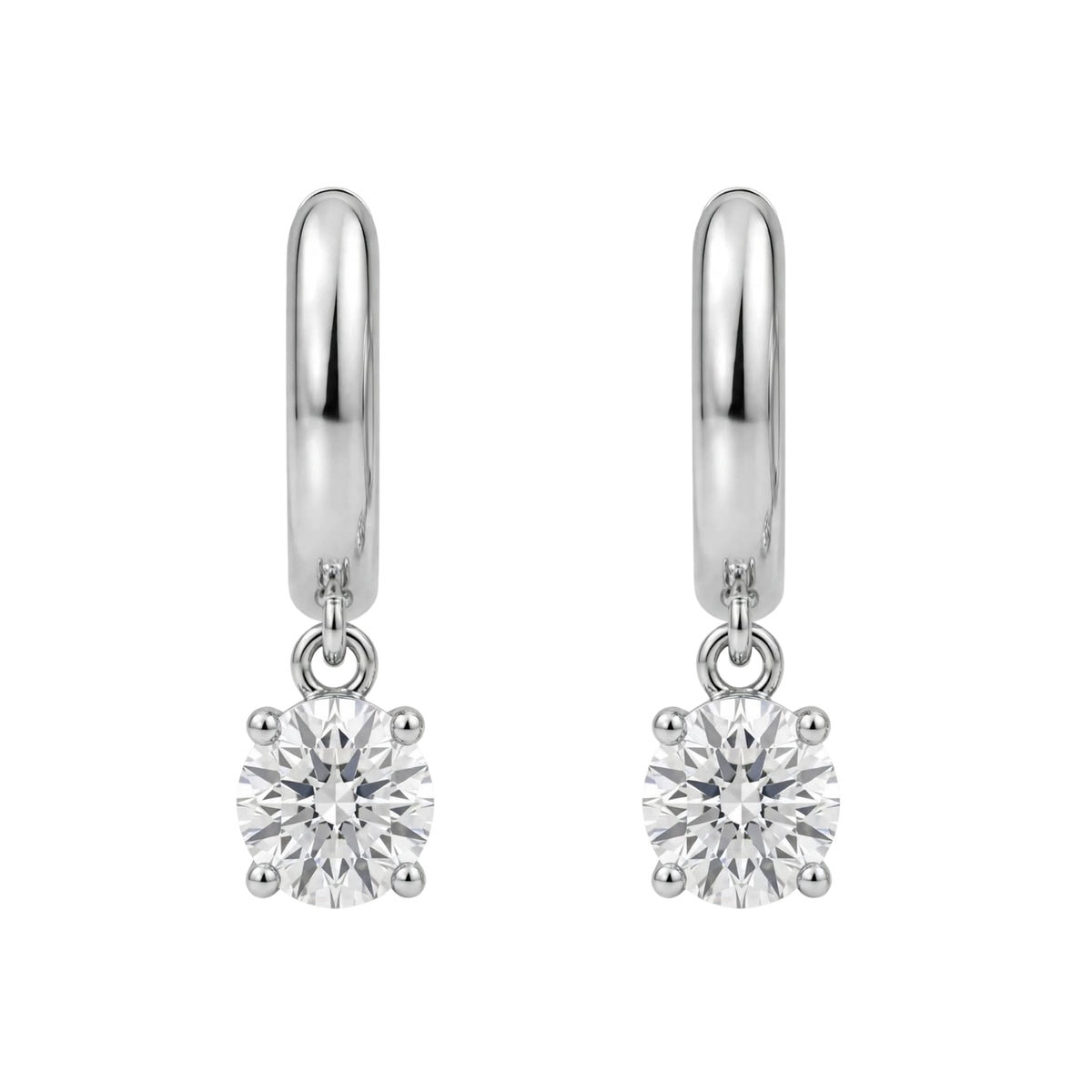 1-4 ctw Round Hoop Earrings