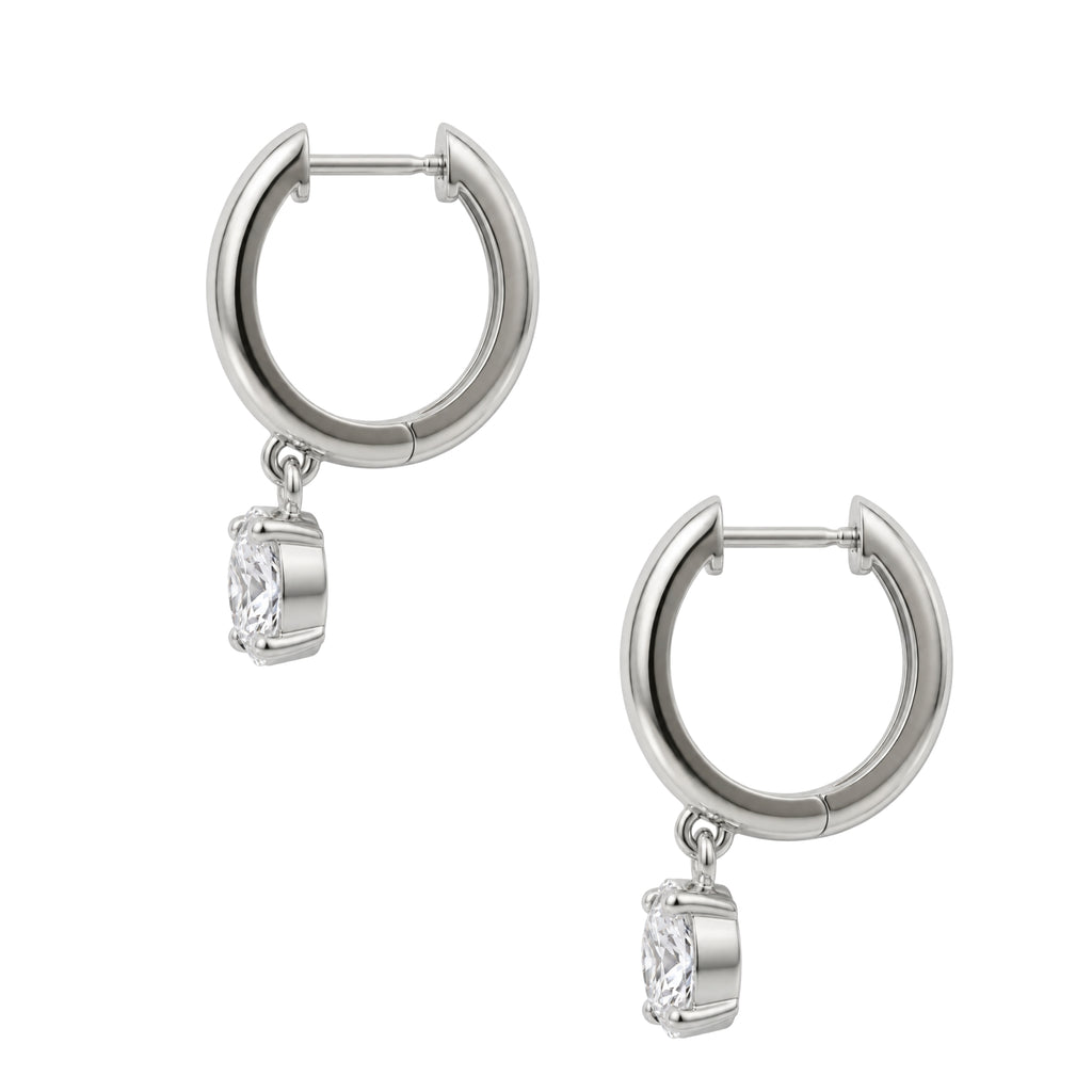 1-4 ctw Round Hoop Earrings