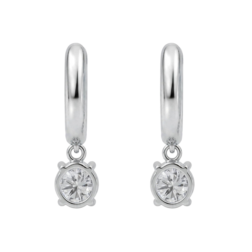 1-4 ctw Round Hoop Earrings