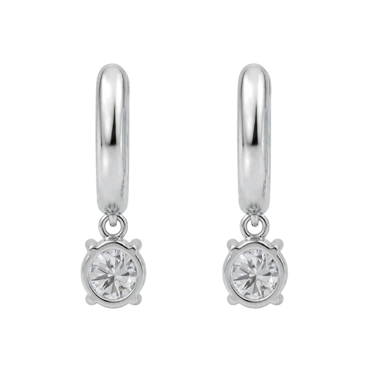 1-4 ctw Round Hoop Earrings
