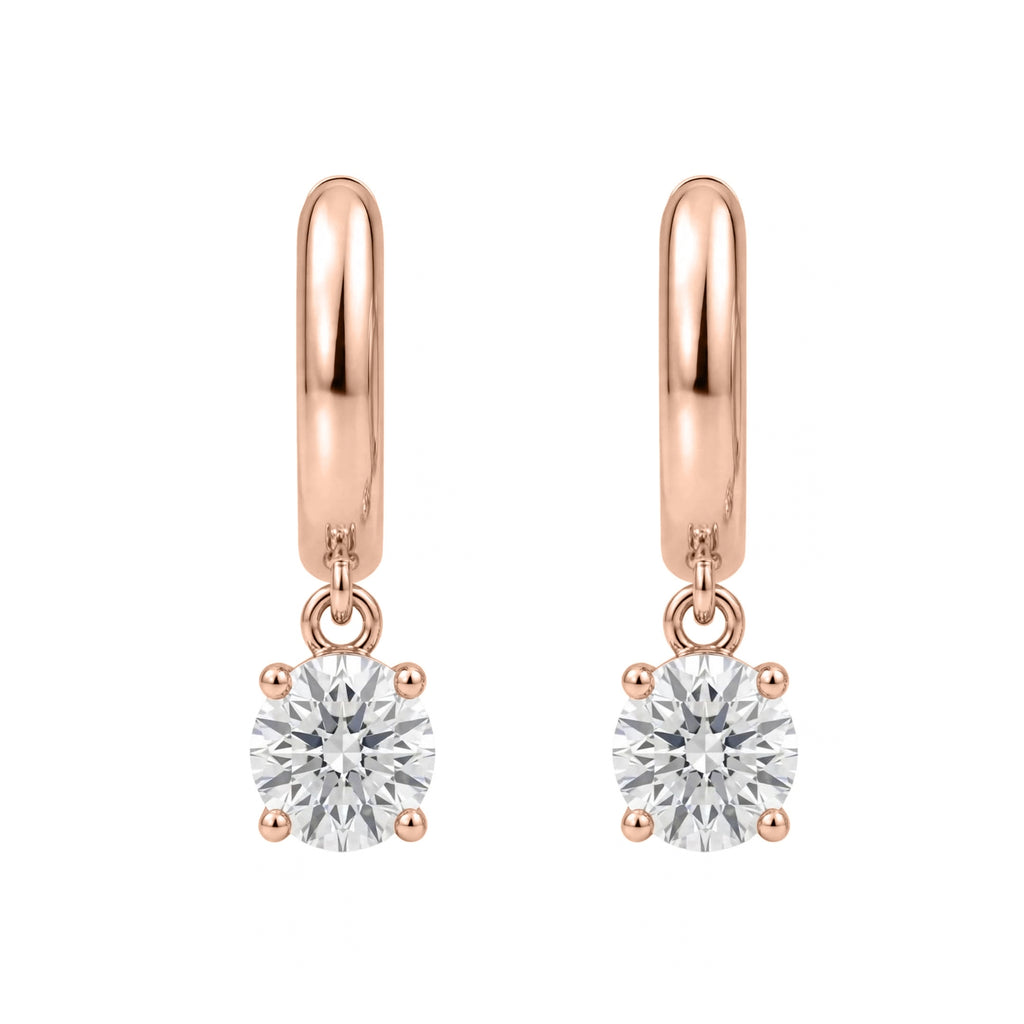 1-4 ctw Round Hoop Earrings