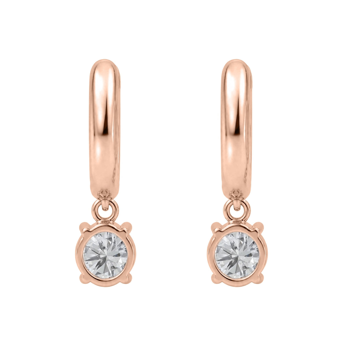 1-4 ctw Round Hoop Earrings