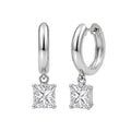 1-4 ctw Princess Hoop Earrings