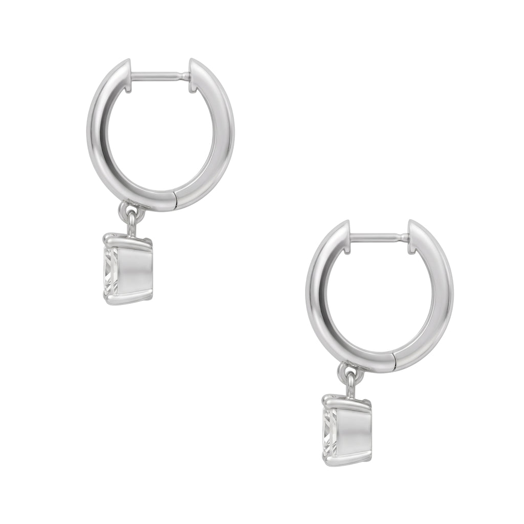 1-4 ctw Princess Hoop Earrings
