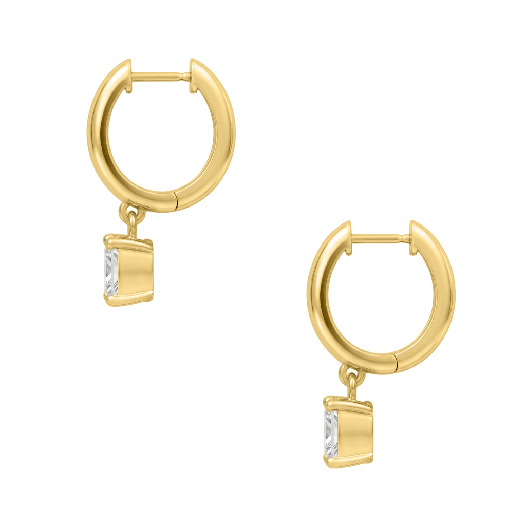 1-4 ctw Princess Hoop Earrings