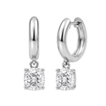 1-4 ctw Cushion Hoop Earrings