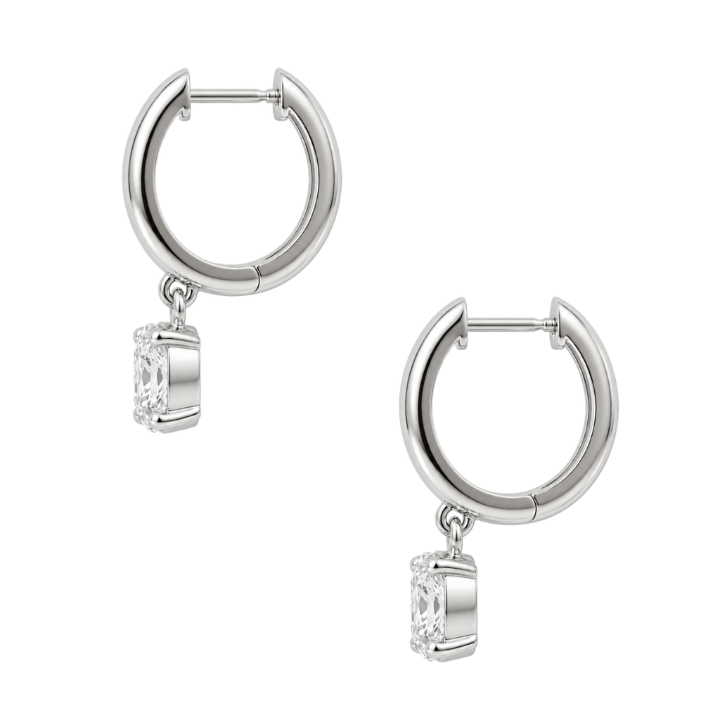 1-4 ctw Cushion Hoop Earrings