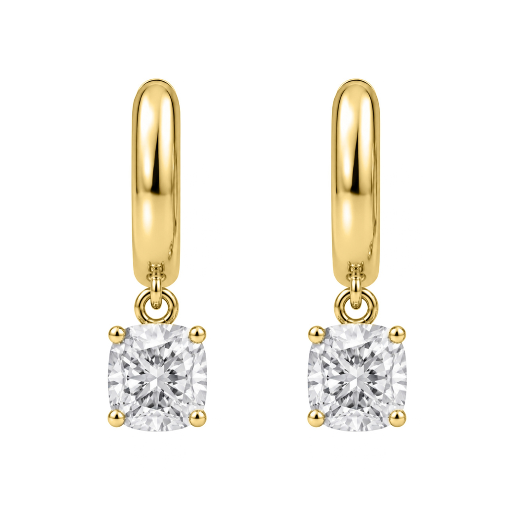 1-4 ctw Cushion Hoop Earrings