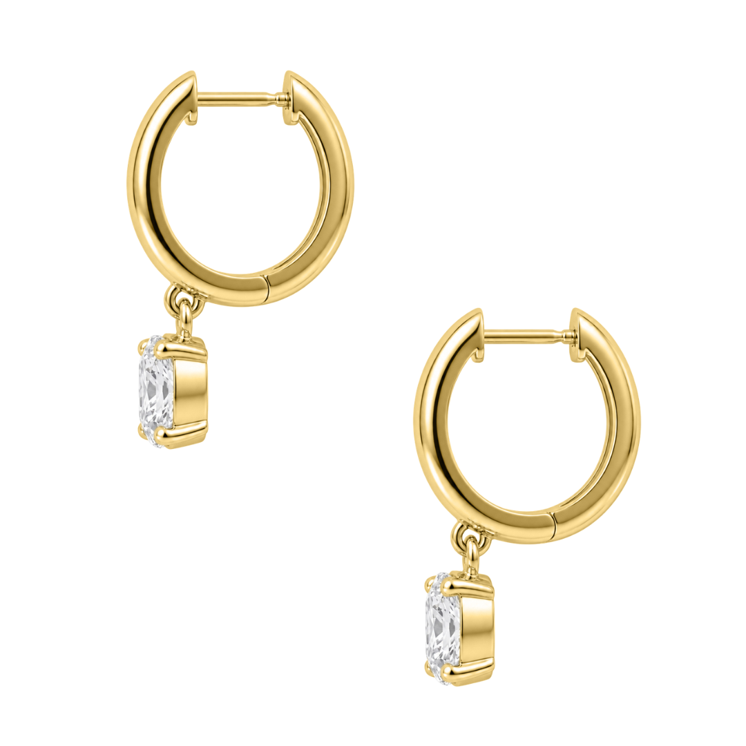 1-4 ctw Cushion Hoop Earrings