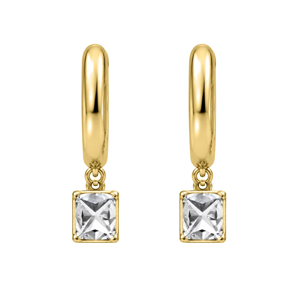 1-4 ctw Cushion Hoop Earrings