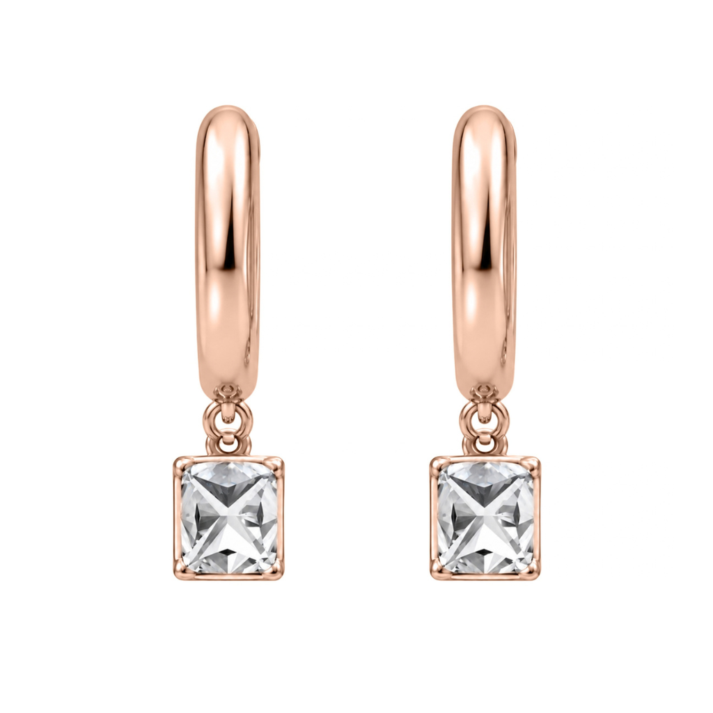 1-4 ctw Cushion Hoop Earrings
