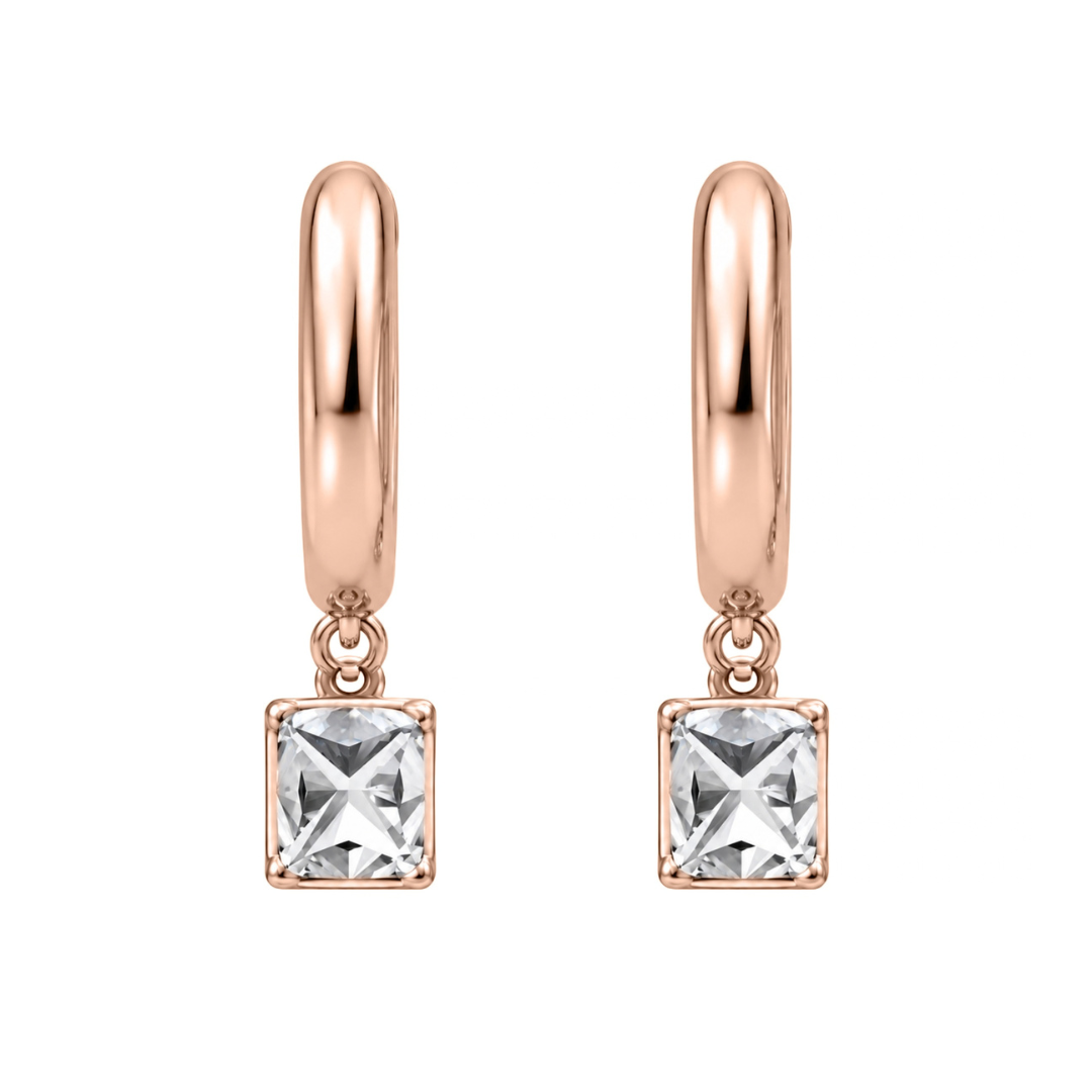 1-4 ctw Cushion Hoop Earrings