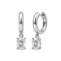 1-4 ctw Long Cushion Hoop Earrings
