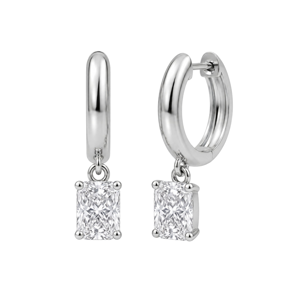 1-4 ctw Radiant Hoop Earrings