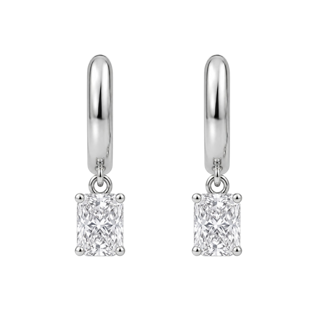 1-4 ctw Radiant Hoop Earrings