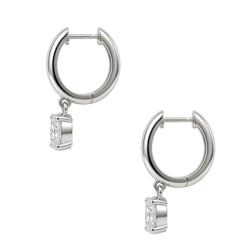1-4 ctw Radiant Hoop Earrings