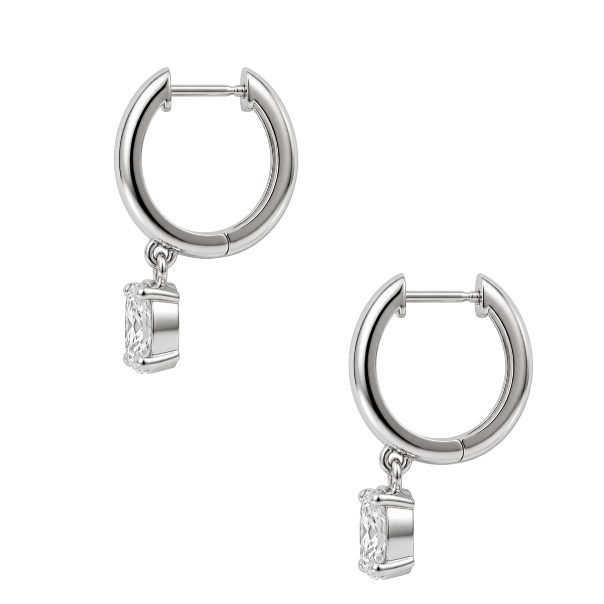 1-4 ctw Radiant Hoop Earrings